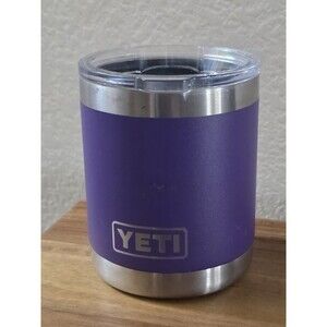 YETI Rambler 10 oz Lowball Insulated Mug Stainless Purple MagSlider Lid Outdoor